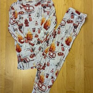 Posh Peanut Firefighter Themed Kids Pajamas Boys Size 5 y